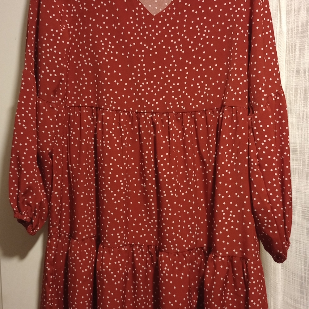 Polka Dot Womens Dress - Red
